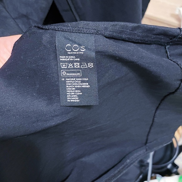 [NWT] COS Zip Back Linen Blend Black Dress | Sz 6 - Picture 4 of 6
